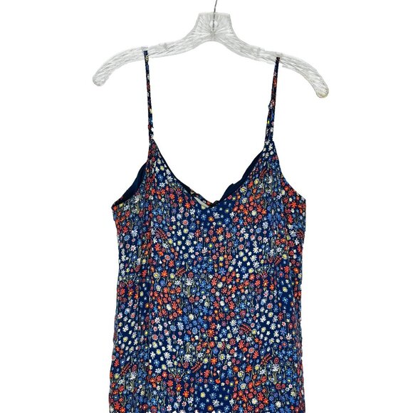 GAP Women’s Slip Dress L Blue Red White Floral Daisy Print Midi Summer Casual - Picture 2 of 4